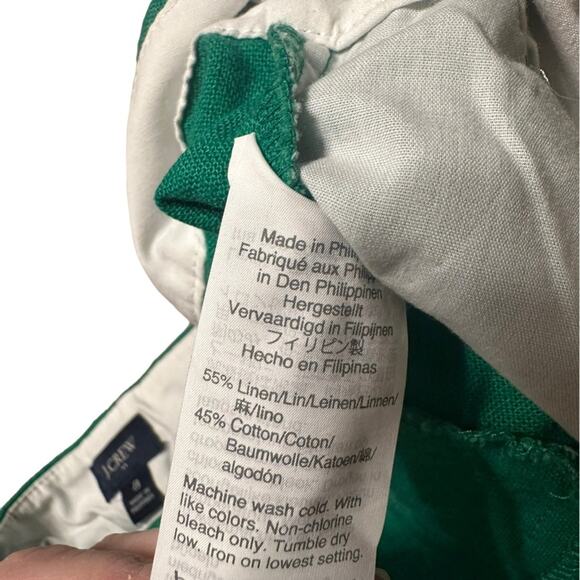 J. Crew Linen and Cotton Green Scalloped Edge Shorts size 8 - Picture 6 of 6